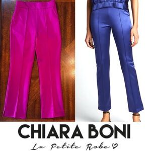 BNWT $498 Chiara Boni Stretch Satin Nuccia Cropped Pant